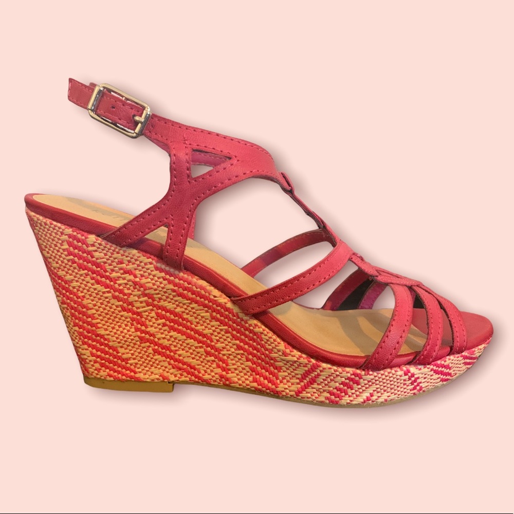 Pink Sandal Wedges Size 7 - Picture 5 of 9
